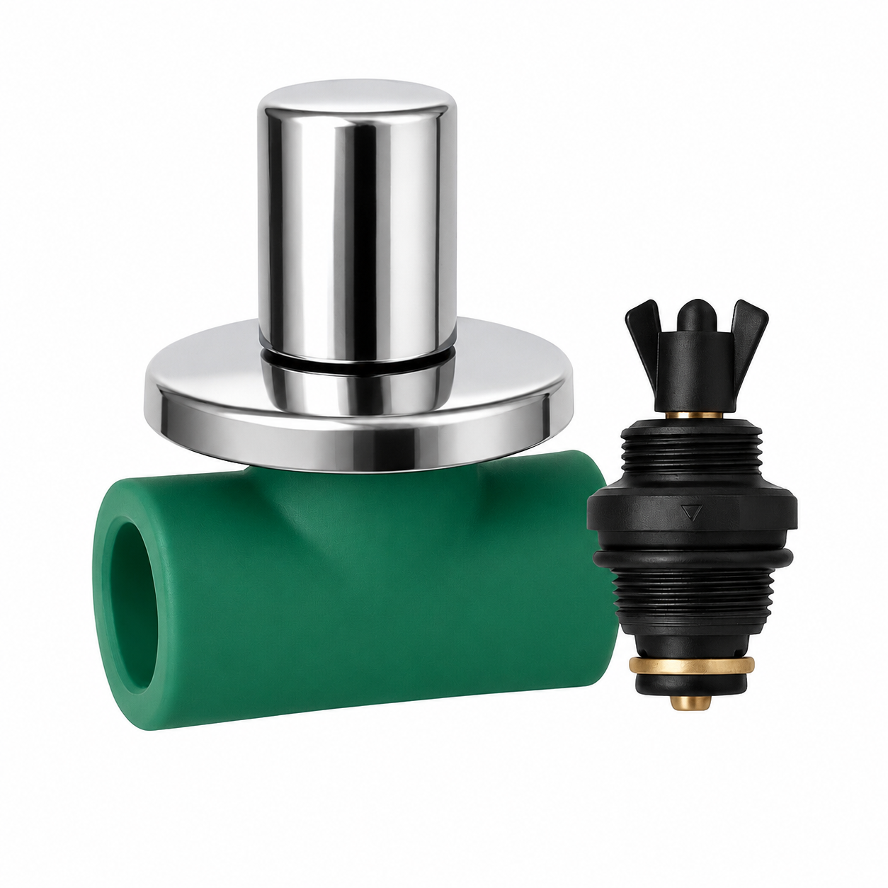 Llave de Paso con Vástago Poliamida y Campana Cromada